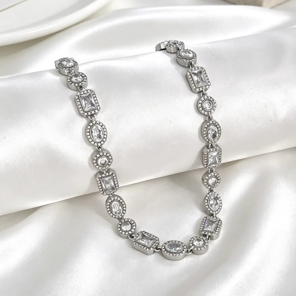 Punti luce-Collana Corta in Acciaio - CL-795-12981