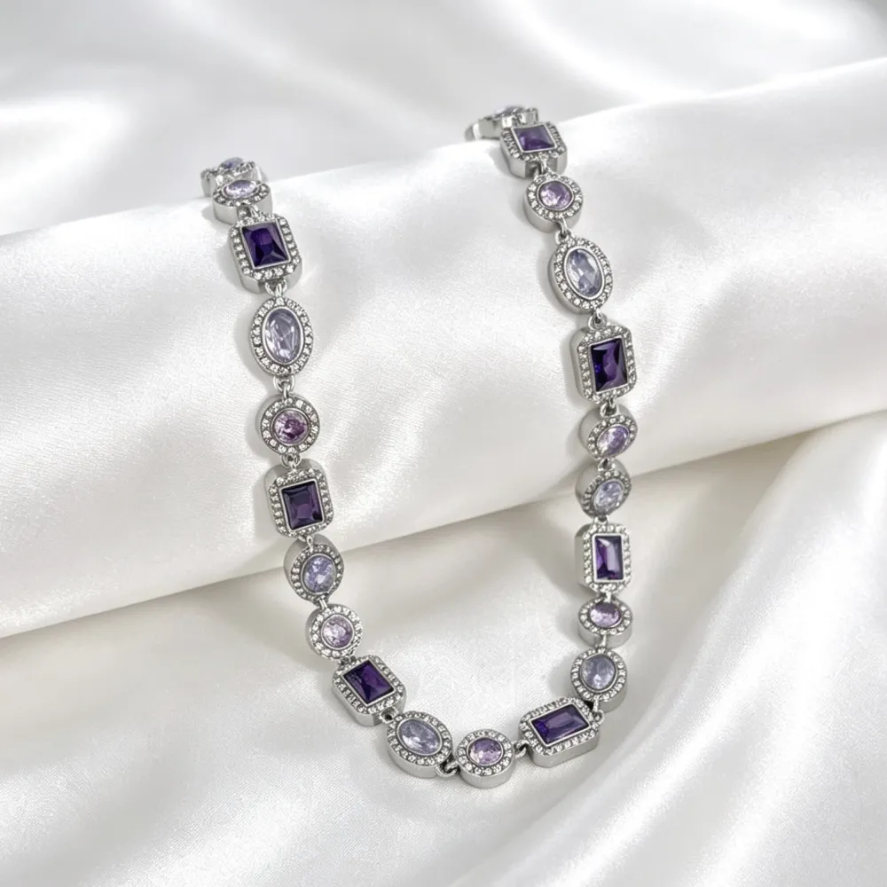 Punti luce-Collana Corta in Acciaio - CL-795-12981