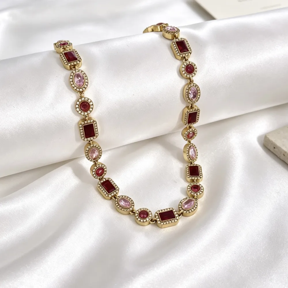 Punti luce-Collana Corta in Acciaio - CL-795-12981