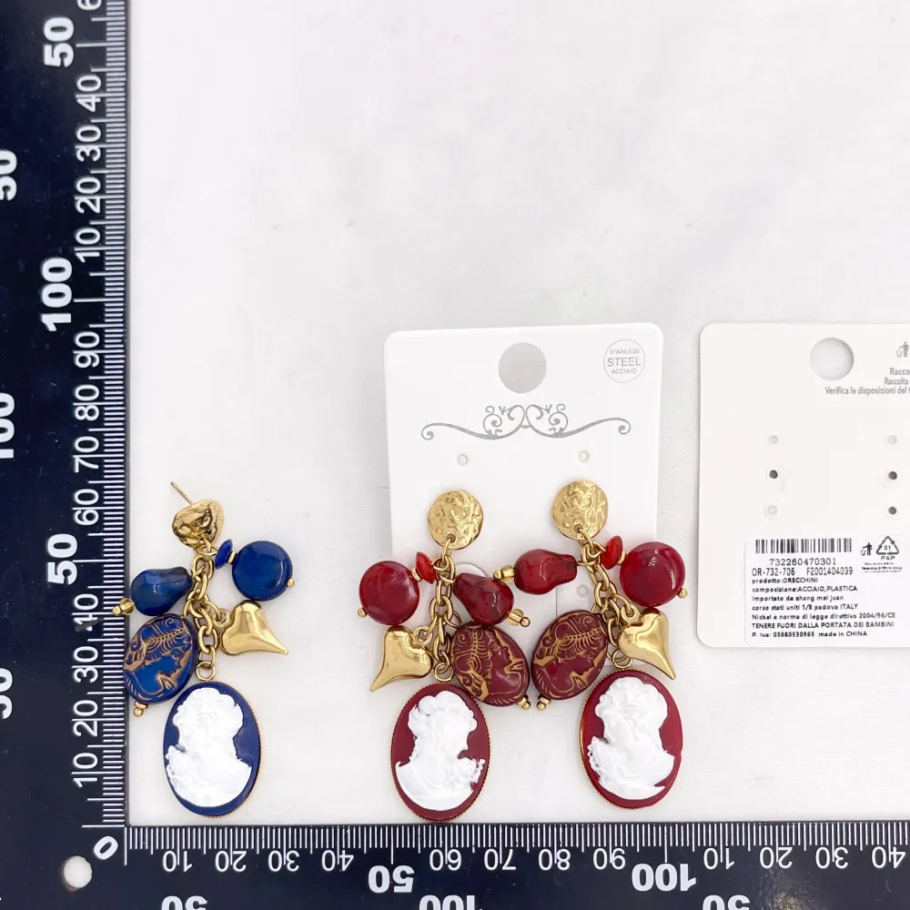 Cameo-Orecchini Moda Pendente In Acciaio - OR-732-706