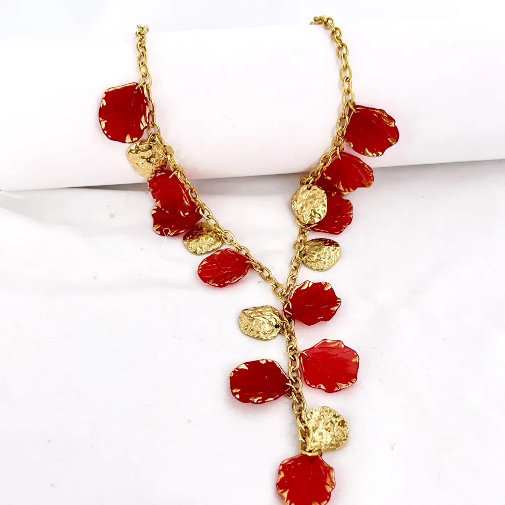 Petali -Collana Corta a Y in Acciaio - CAC-732-673