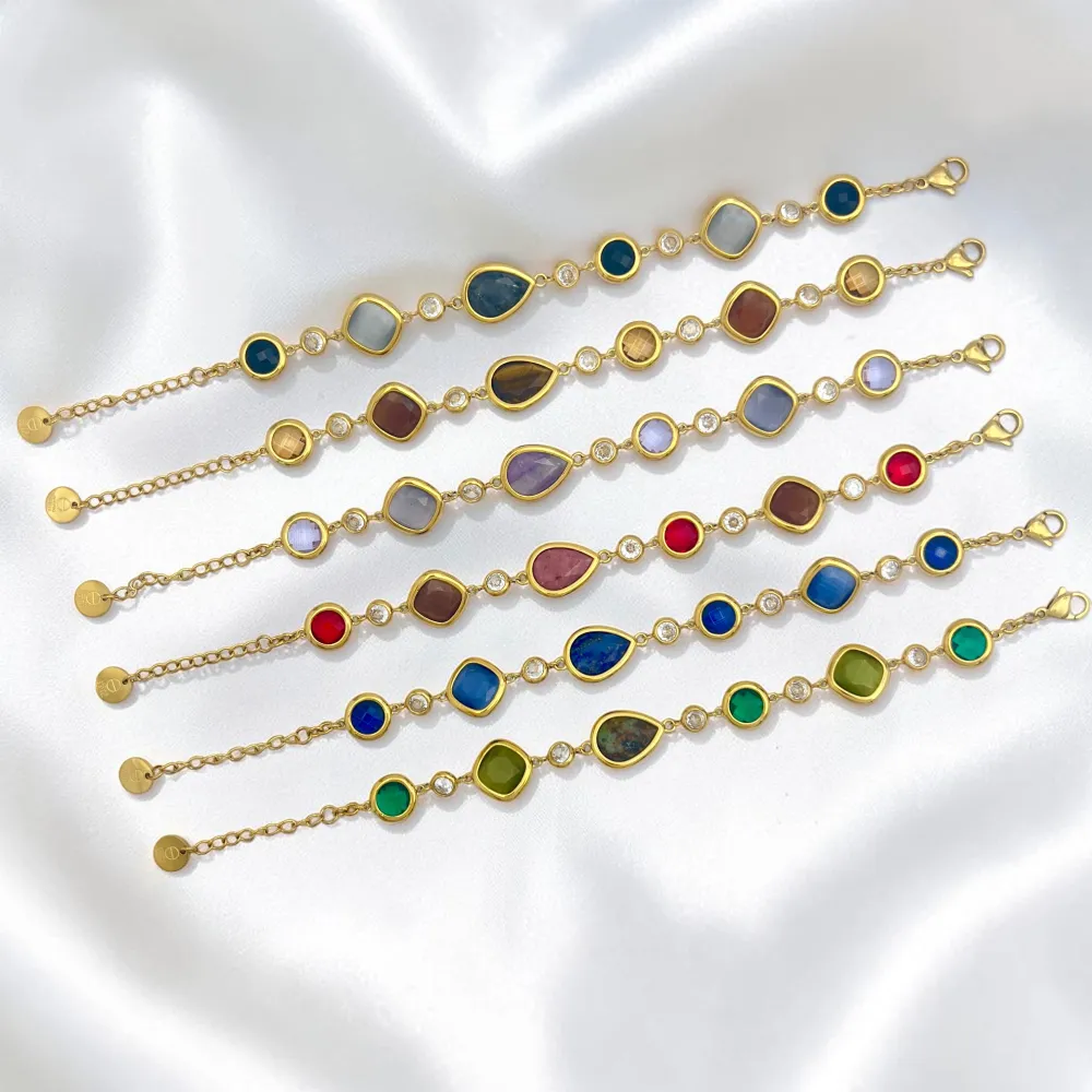 Punto luce e pietra -Bracciale in Acciaio - BR-795-17135
