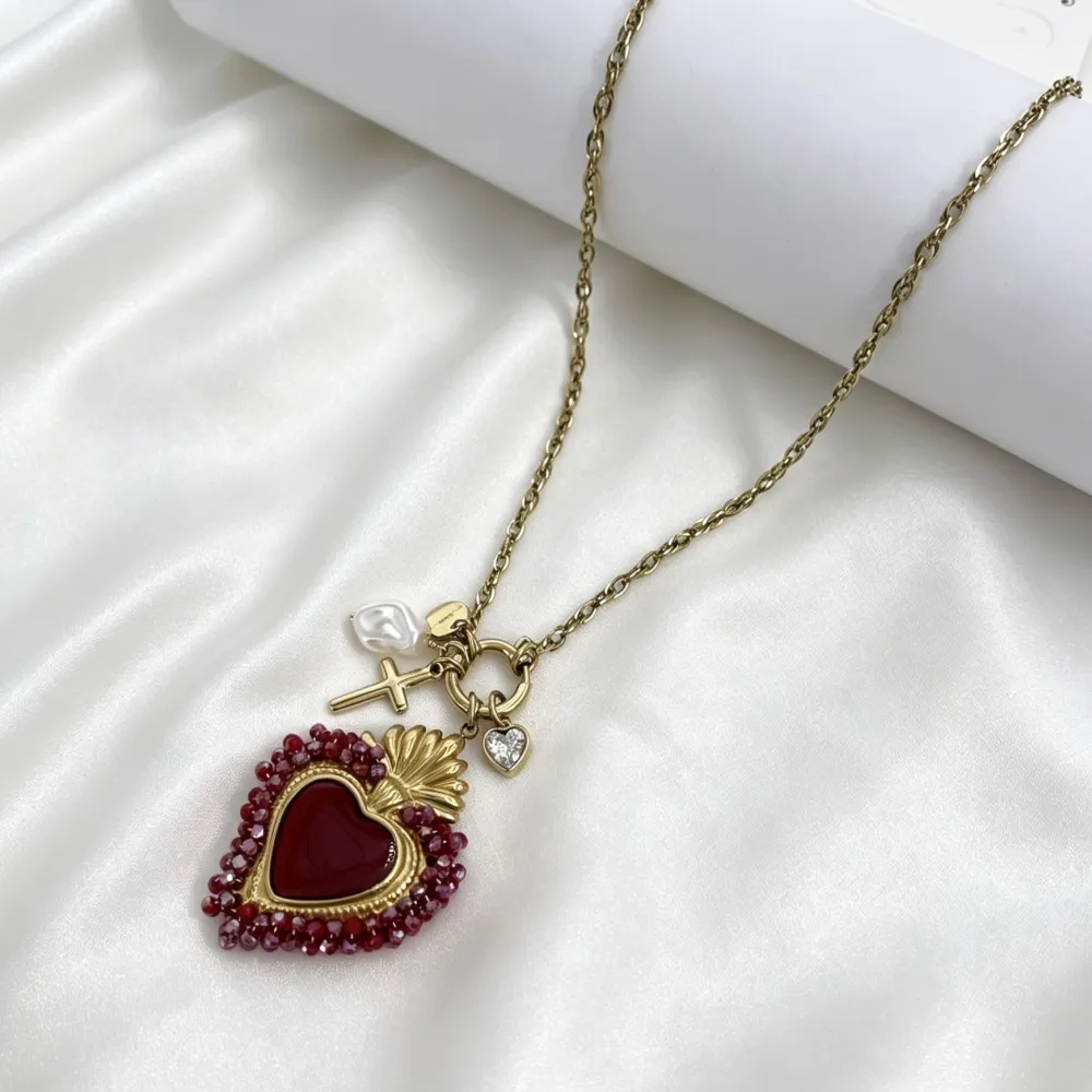 Sacro Cuore-Collana Corta in Acciaio - CAC-794-141