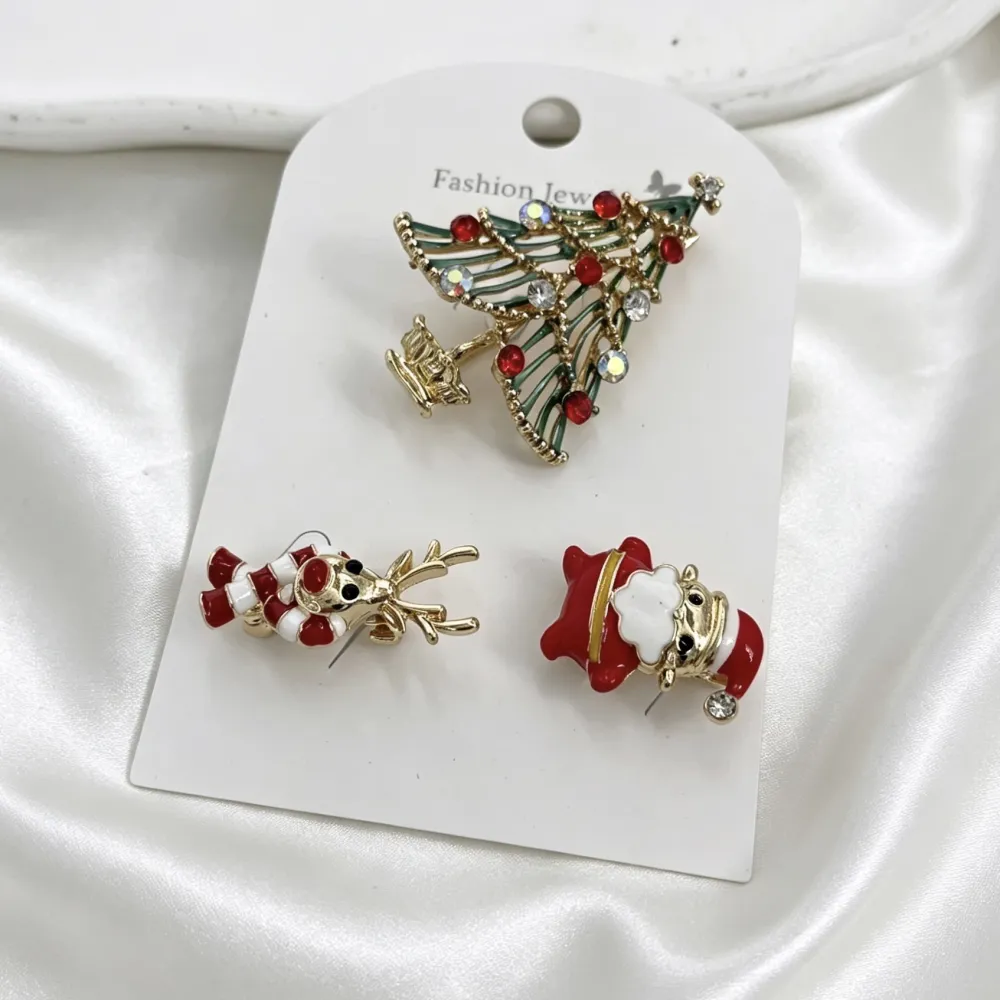 Albero di Natale Babbo Natale Rudolph-Set 3pz Spille di Natale - SPM-781-24