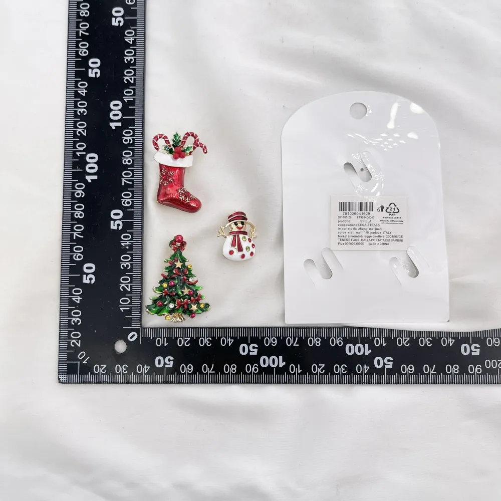 Albero di natale pupazzo di neve ghirlanda di natale-Set 3pz Spille di Natale - SPM-781-31