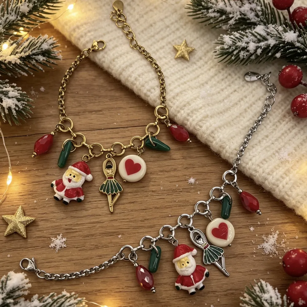 Babbo Natale e Ballerina-Bracciale in Acciaio - BR-732-708