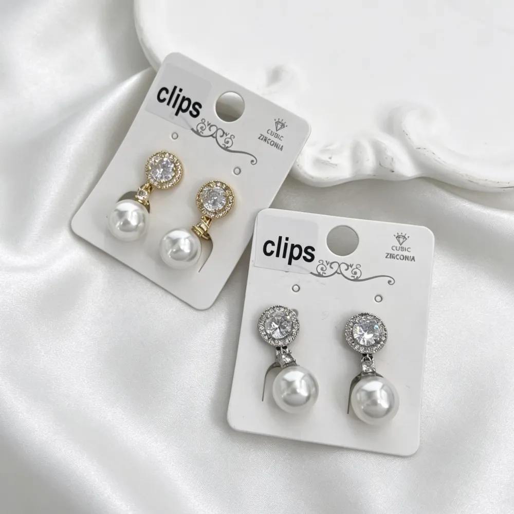 Perla Con Punto Luce-Orecchini a Clip - OR-506-467