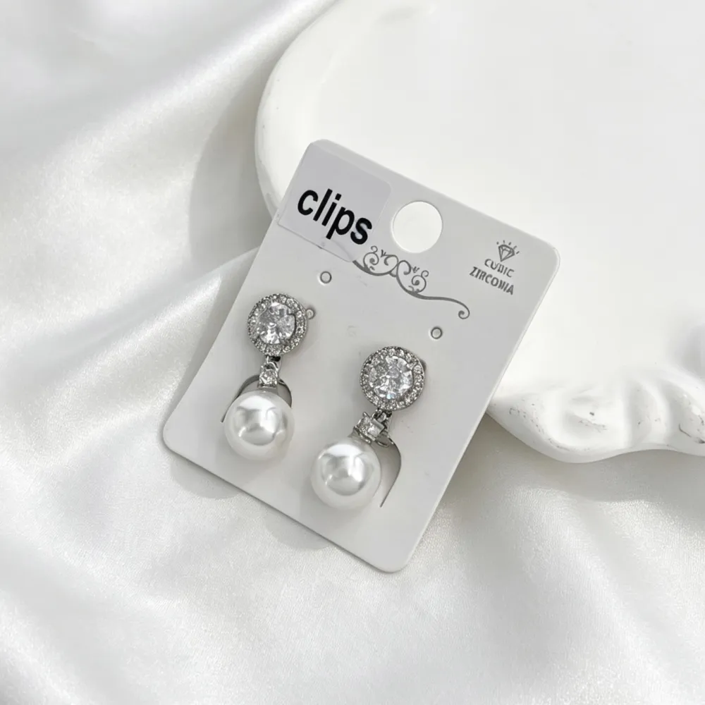 Perla Con Punto Luce-Orecchini a Clip - OR-506-467
