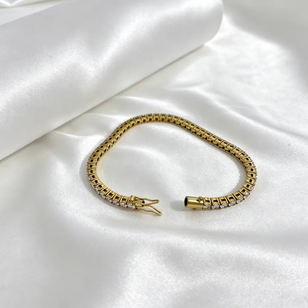 Tennis -Bracciale in Acciaio con Chiusura - BAC-103-AA6826B/3MM/17CM