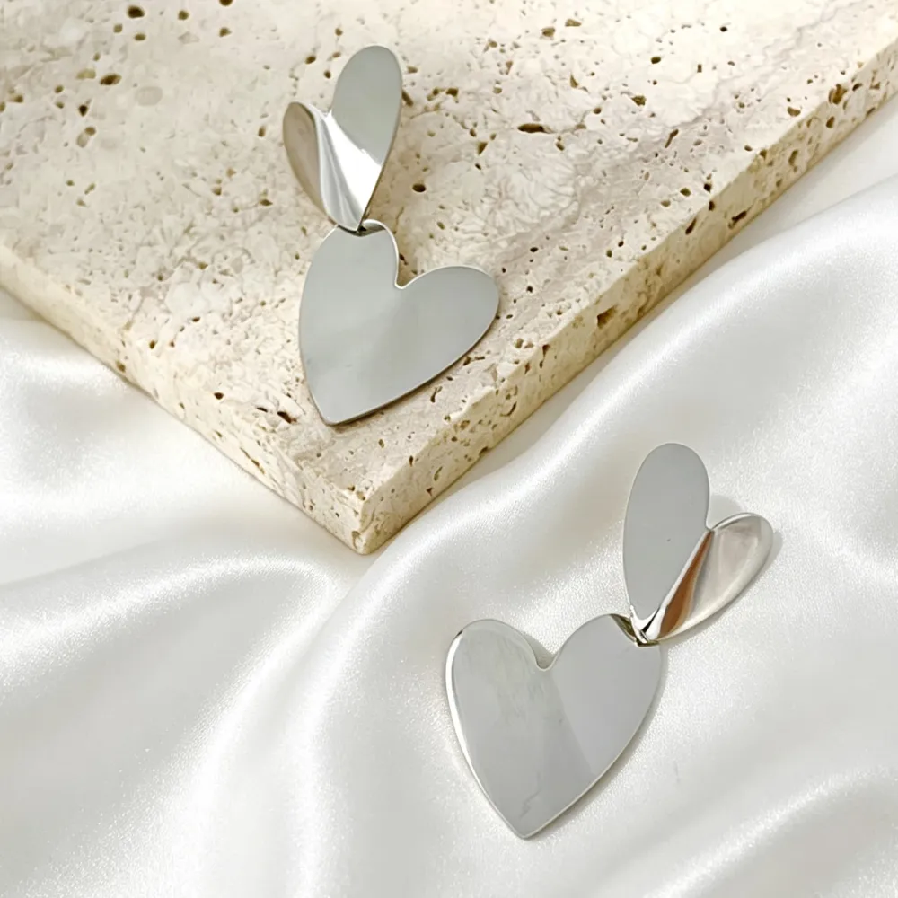Cuore-Orecchini in Acciaio - OR-413-2582