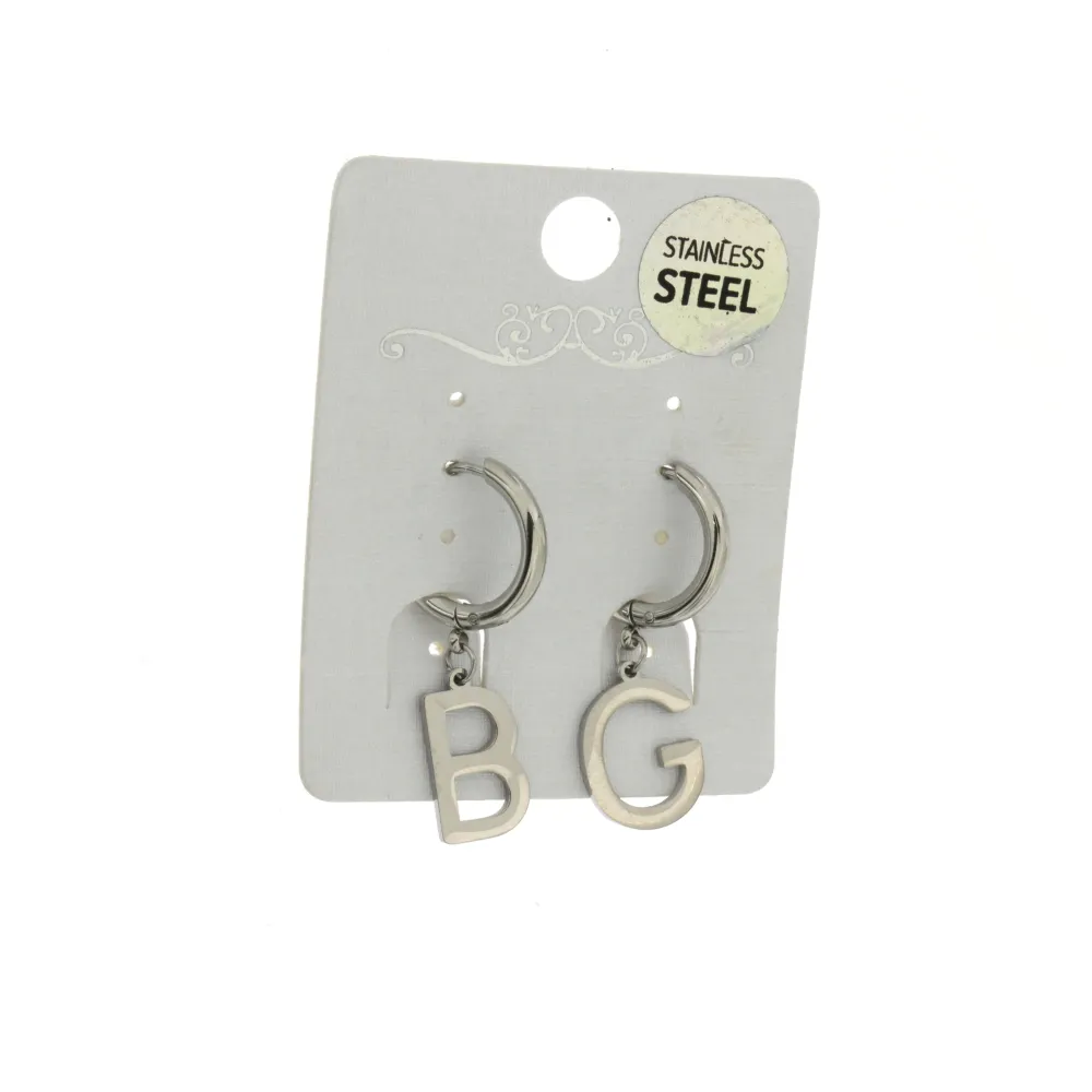 OPA5015-Iniziale - 12 Paia Orecchini a Cerchio in Acciaio_2