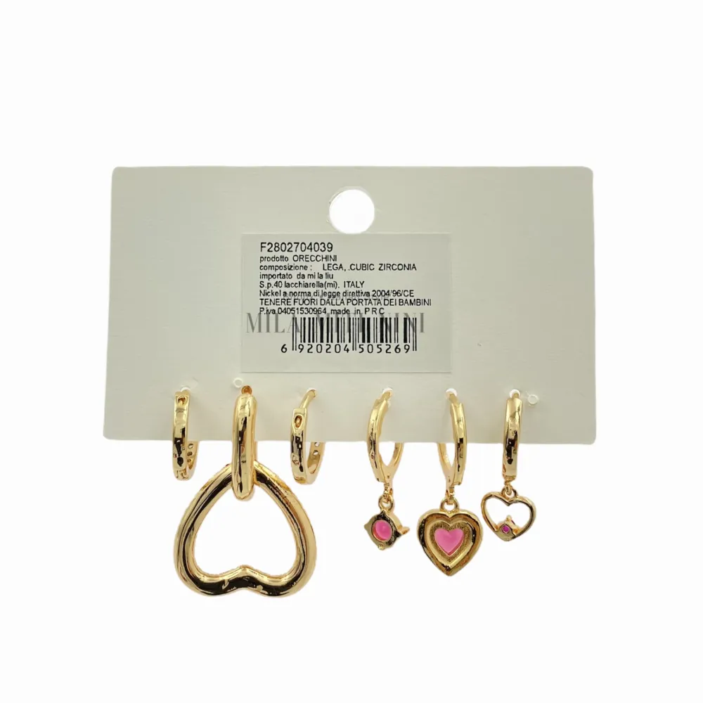 OPM004-Set 6pz-Orecchini con Zirconia_Fucsia_2