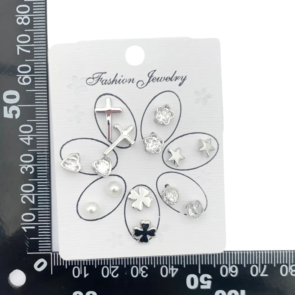 OPM6548-Set 7 Paia Mini Orecchini-Orecchini a Lobo_2