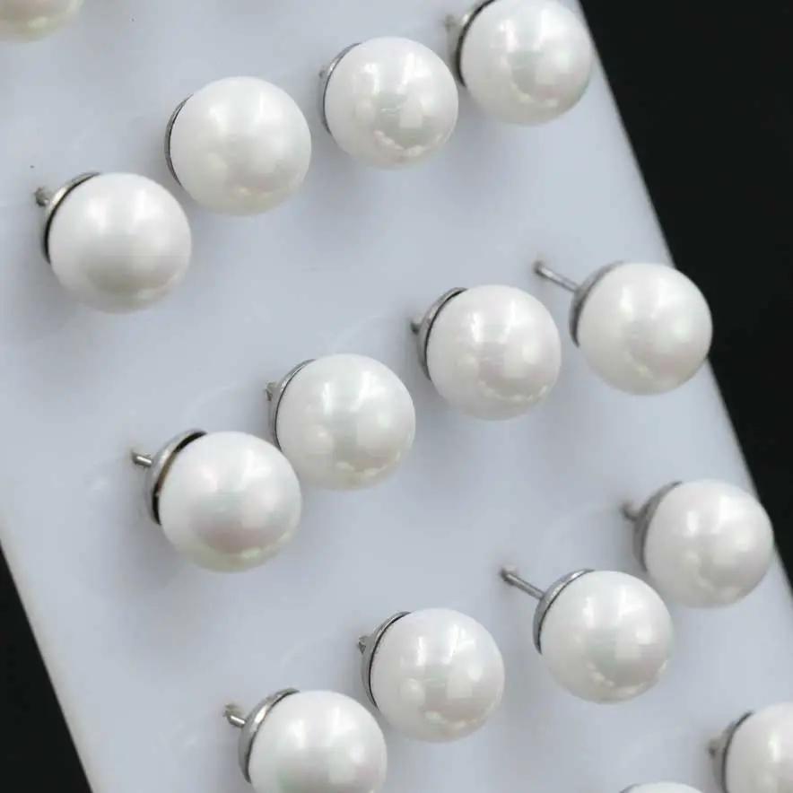 Perla Conchiglia 9 mm - Orecchini (Conf. da 12 paia)_Bianco_2