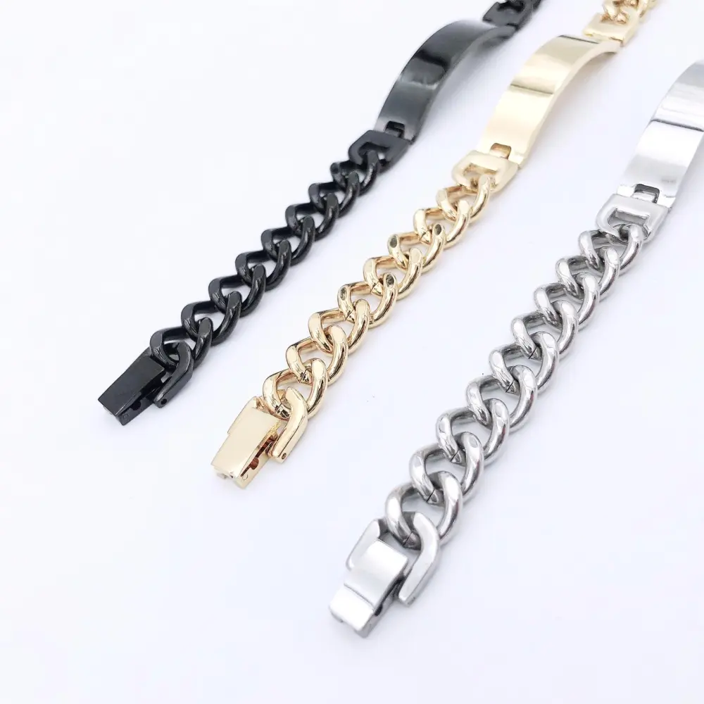 Piastrina 12mm 3309 - Bracciale a Catena in Acciaio_2