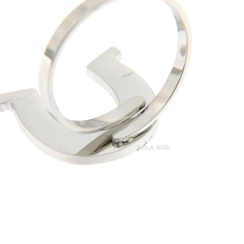 SAAR Pianeta - Anello Regolabile Acciaio Strass_2