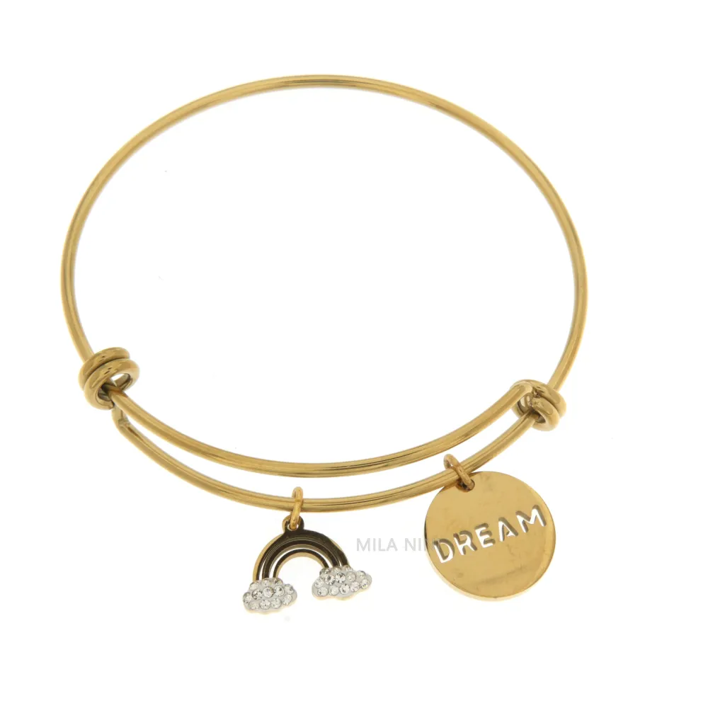 SBRA Arcobaleno Dream 0956 - Bracciale Rigido Acciaio_Oro Giallo_1