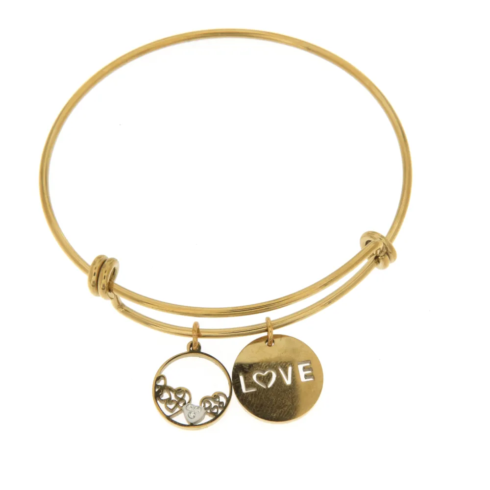 SBRA Cuore Love 0953 - Bracciale Rigido Acciaio_Oro Giallo_1
