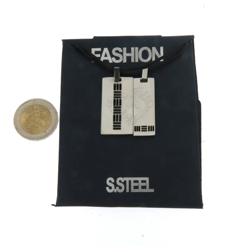 Targhet Cuore - Collana Doppia Acciaio_Acciaio_2