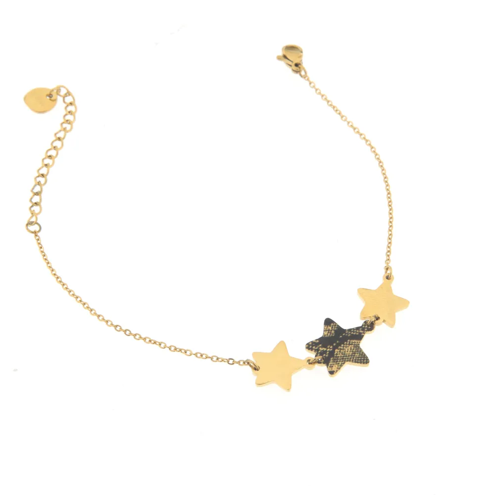 Tre Stella Maculato- Bracciale Donna in Acciaio_Oro Giallo_1