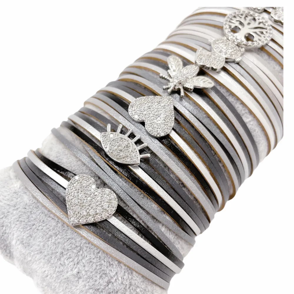 10Pz Bracciali +Cuscino in Omaggio - BPM176-168-Multifili con Charmes-10 Pz Bracciali