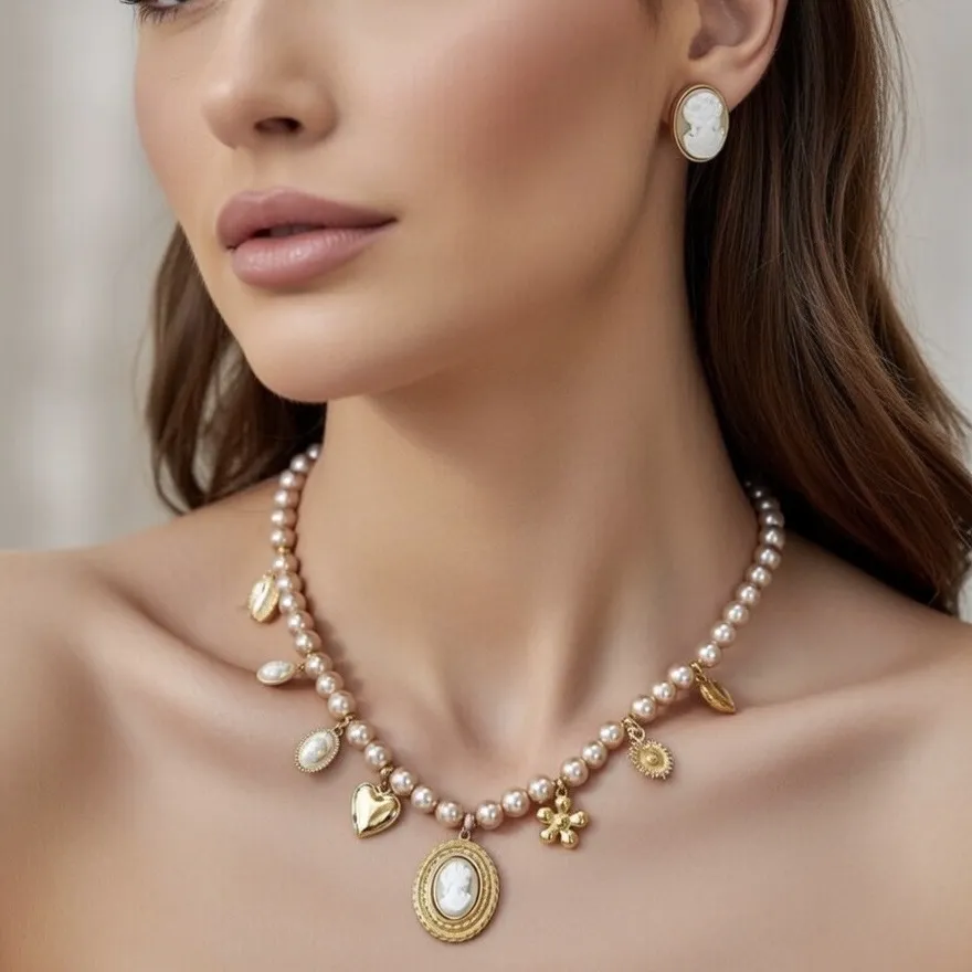 Donna-Collana Corta in Acciaio - CL-732-507 (Nero)