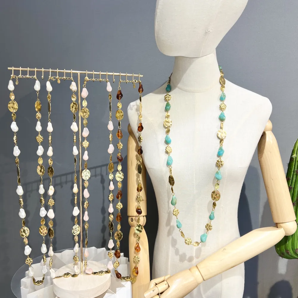 [CL-732-529] Quadrifoglio -Collana Lunga in Acciaio - CL-732-529