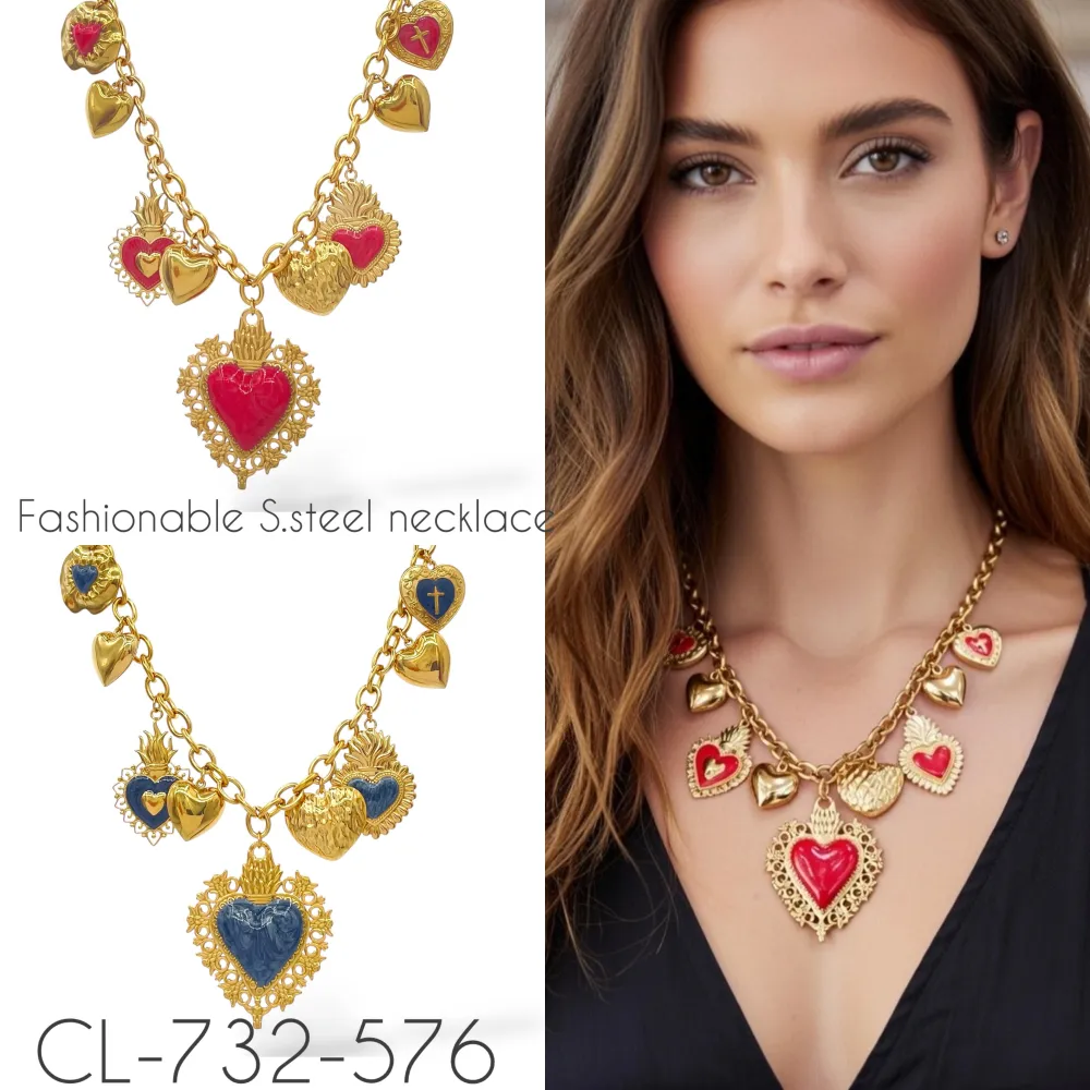 Sacro Cuore -Collana Corta in Acciaio - CL-732-576