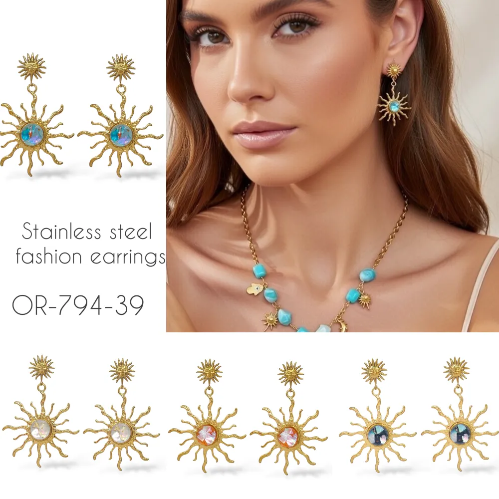 Sole-Orecchini in Acciaio - OR-794-39 (Nero)