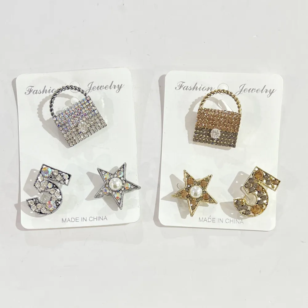 Borsa Stella 5-Set 3Pz Spille in Metallo - SP-312-391 (Argento)