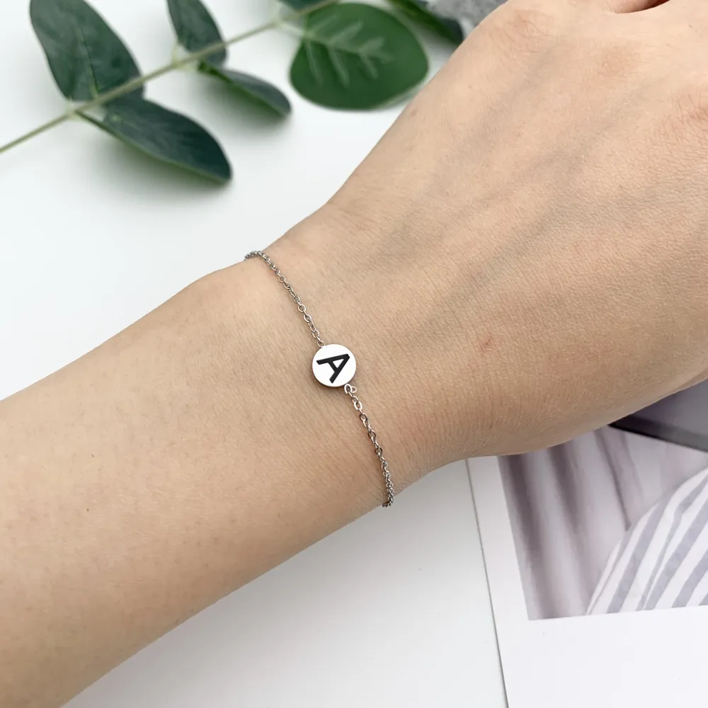 [BPA7652-Iniziale Tondo-24 Pz Bracciali in Acciaio] BPA7652-Iniziale Tondo-24 Pz Bracciali in Acciaio