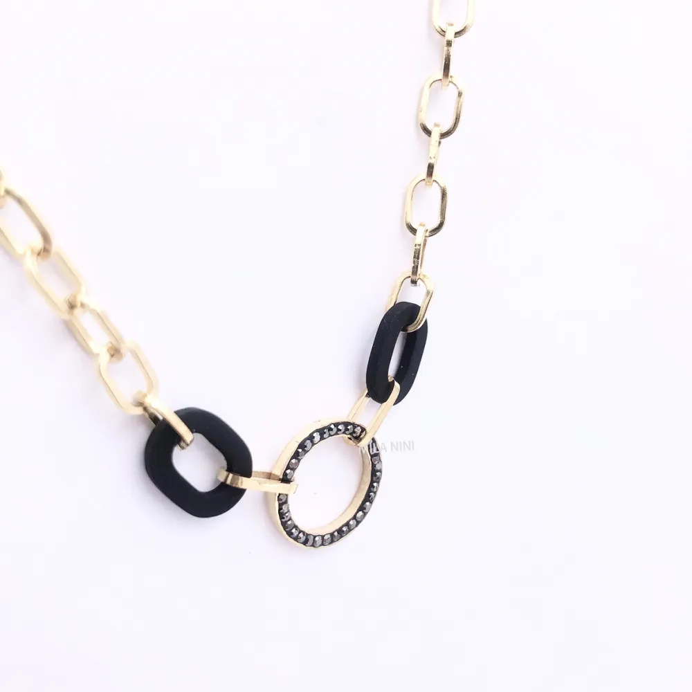 CAC4708-Cerchio strass catena- Collana  Corta