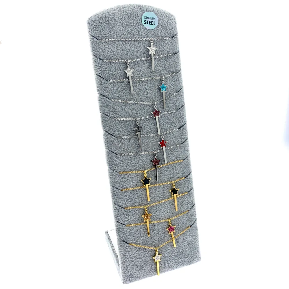 [CPA413-2335-Bacchetta Magica-12Pz Collane in Acciaio] CPA413-2335-Bacchetta Magica-12Pz Collane in Acciaio