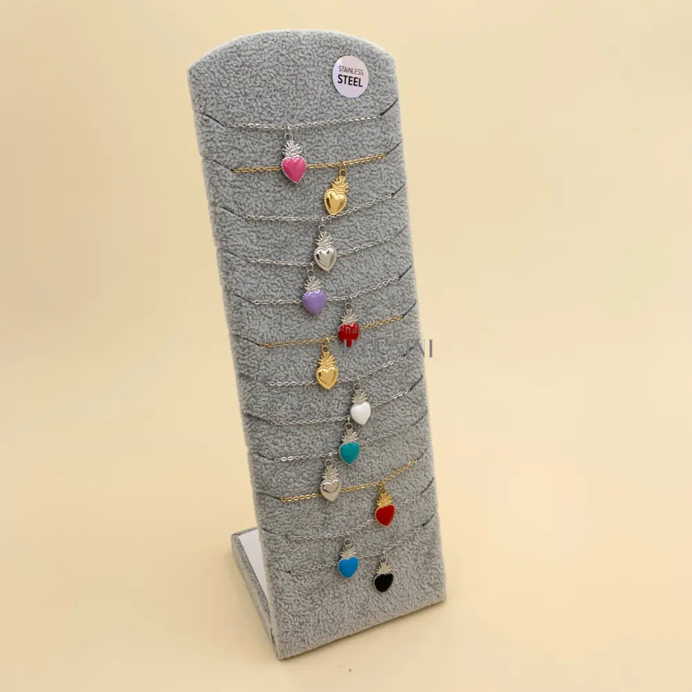 CPA450-401-Sacro Cuore-12Pz Collane in Acciaio