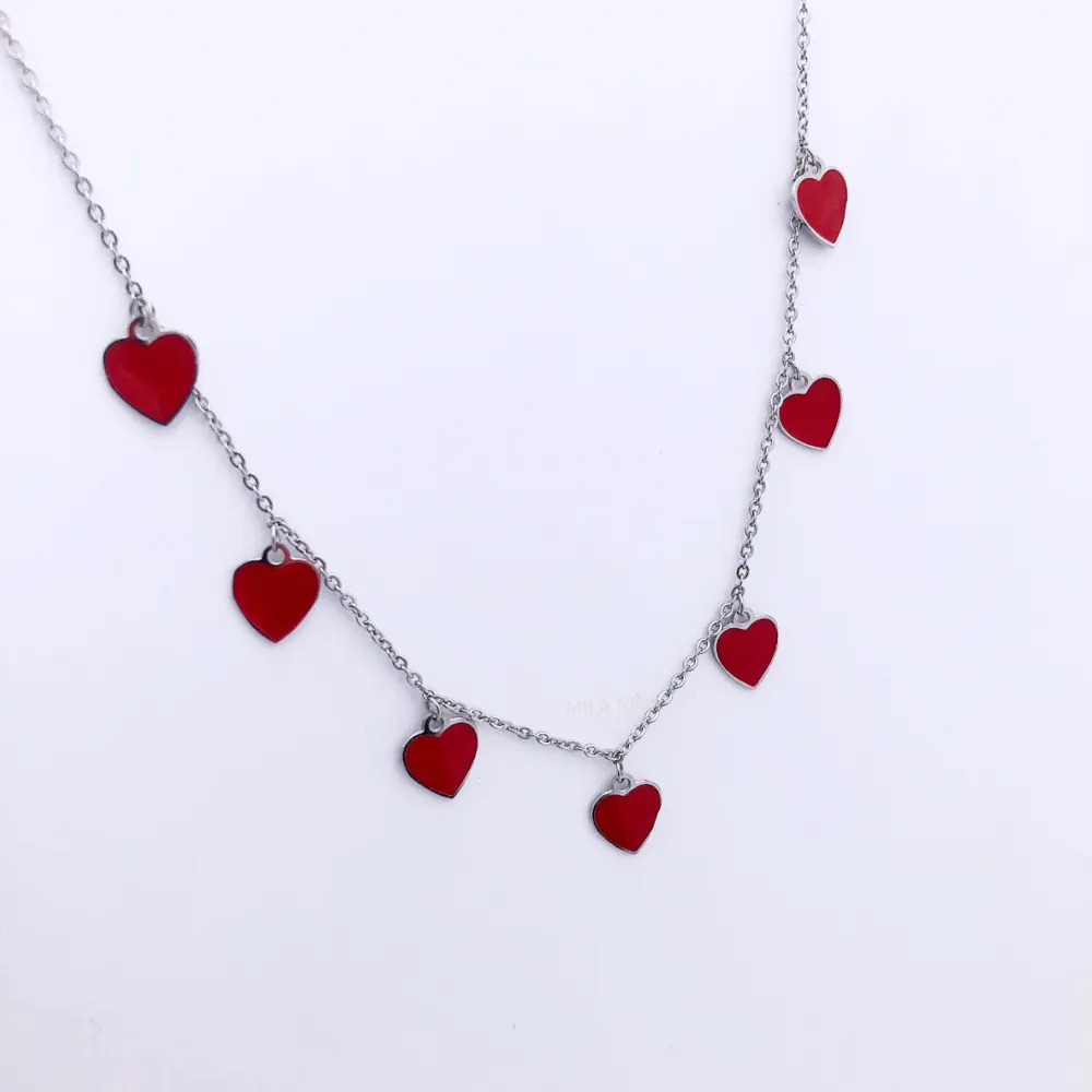 Cuore colorati  Smalto  pendente   - Collana 4640