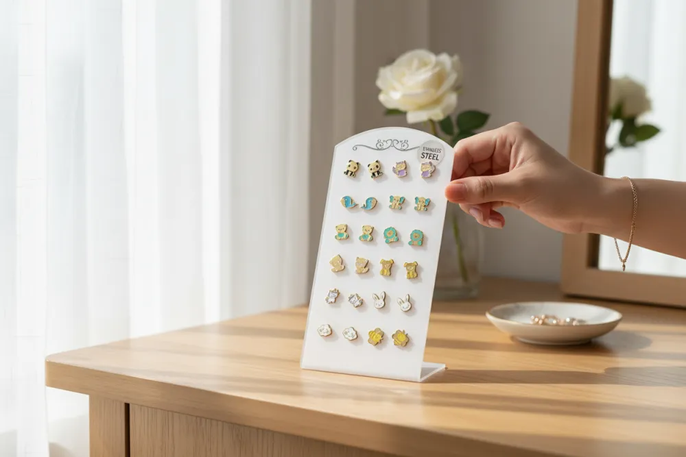 Bimba panda unicorno ape-12Paia Orecchini a Lobo in Acciaio - OPA-413-2484