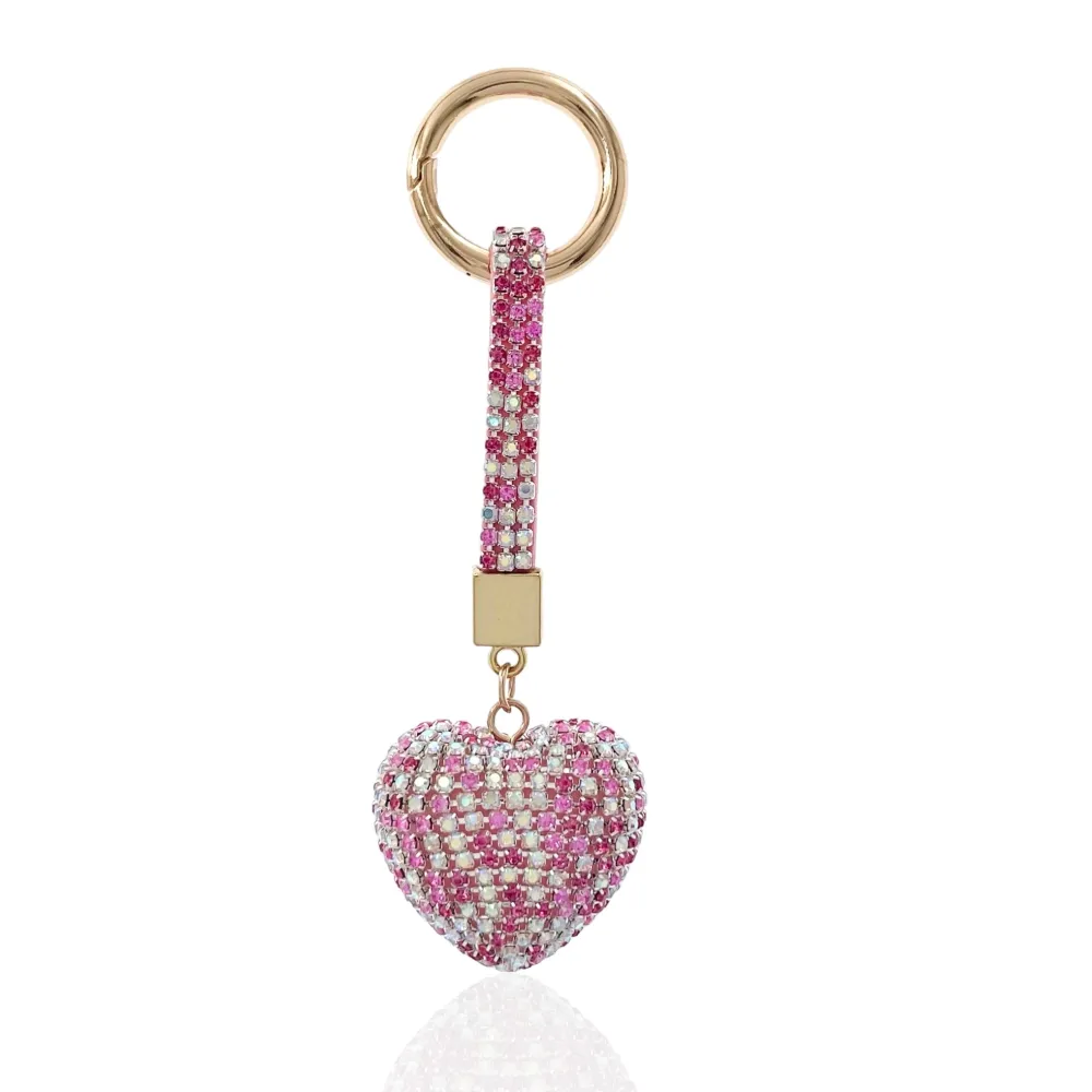 [PKM-792-05] Cuore- 12pz Portachiavi Con Strass - PKM-792-05