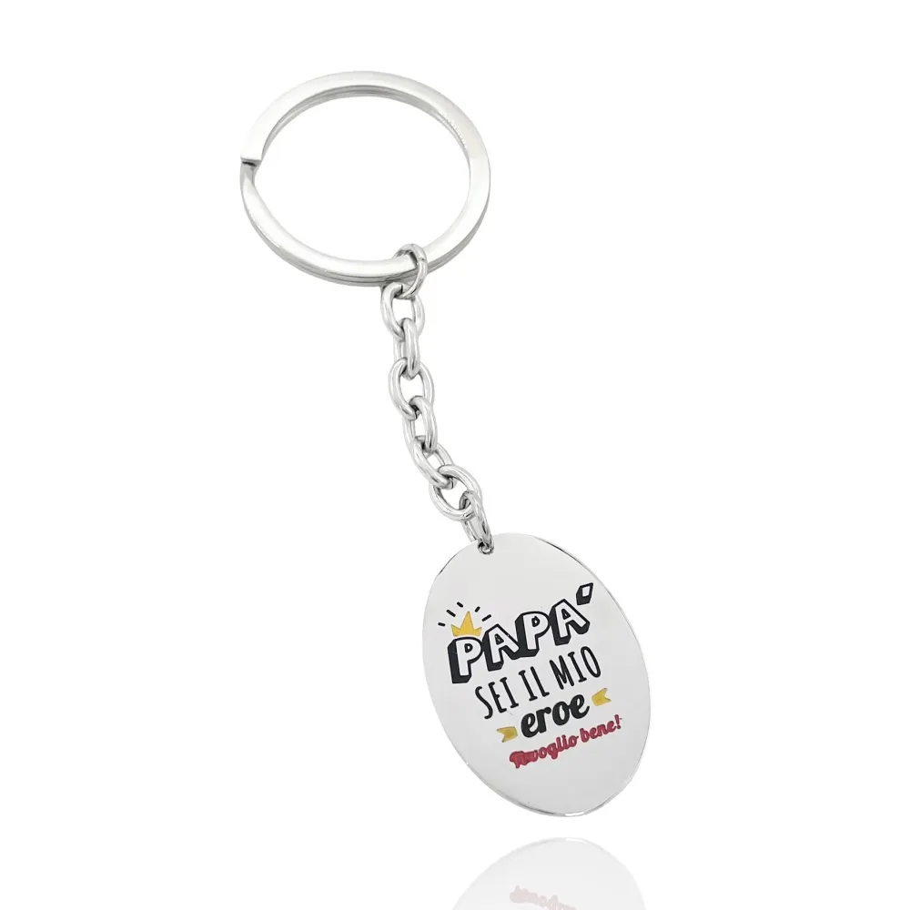 Papà sei il mio eroe ti voglio bene- Portachiave in Acciaio - PO-413-136