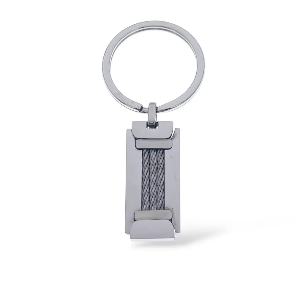 [PO-600-H389] Targhet-Portachiavi da Uomo in Acciaio - PO-600-H389 (Argento)