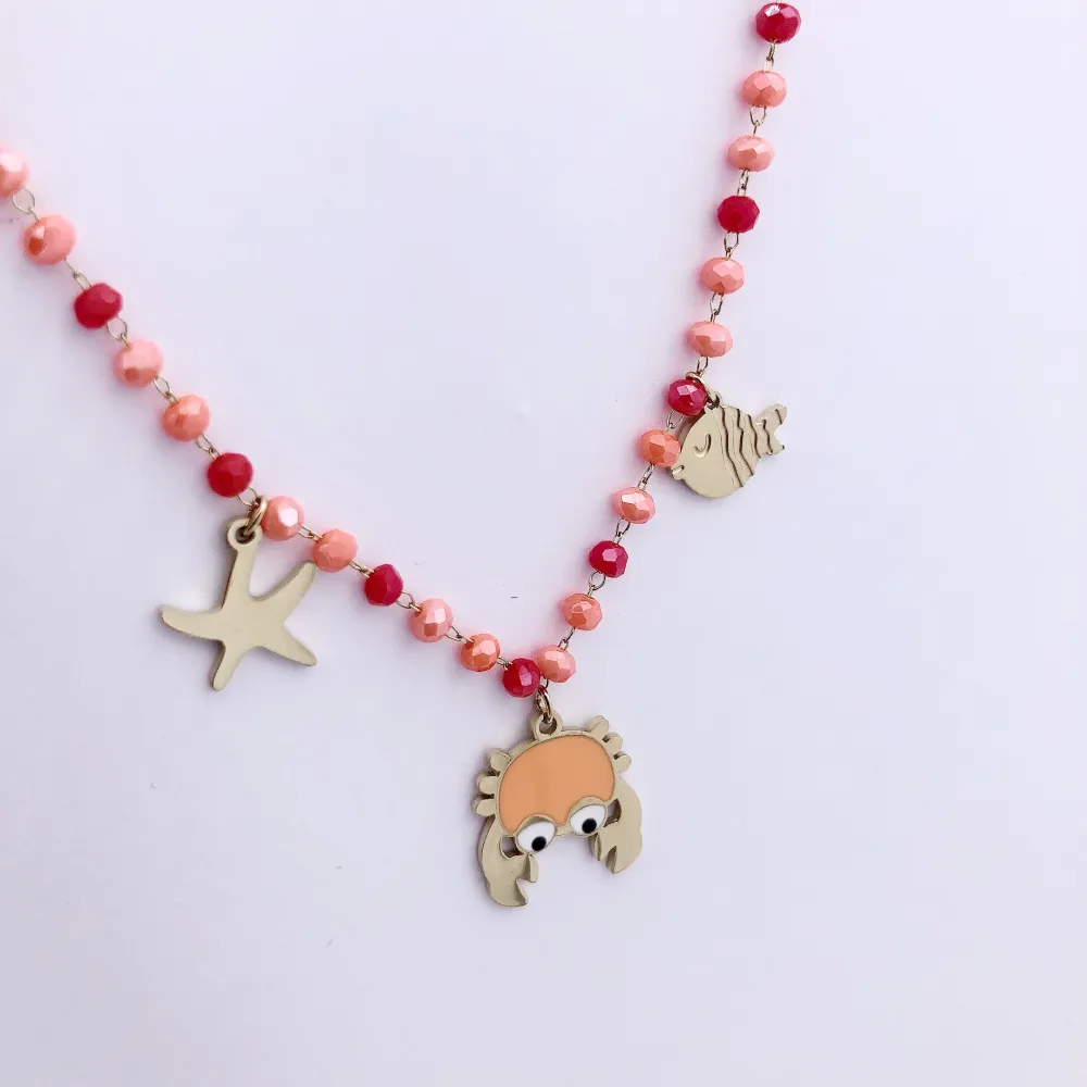 VCAC Granchio pesce stella marina catena rosario arancione 6653