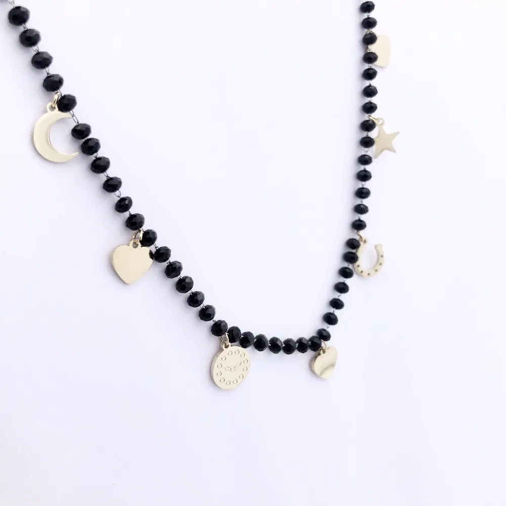 VCAC Orologio luna stella cuore mix catena rosario 6607  - Coll