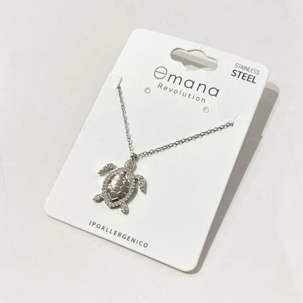 Tartaruga -Collana Corta in Acciaio - CL-795-10627 (Argento)