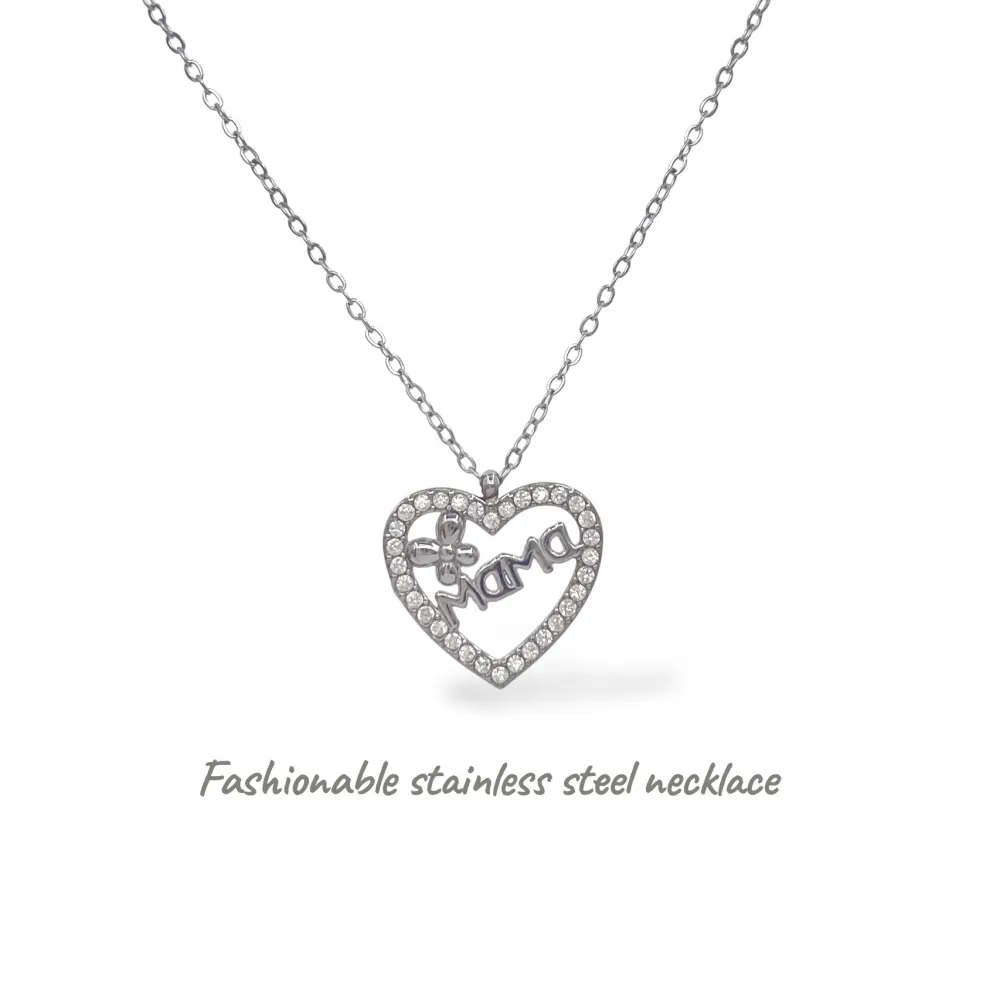 Mama -Collana Corta in Acciaio - CL-796-10589 (Argento)