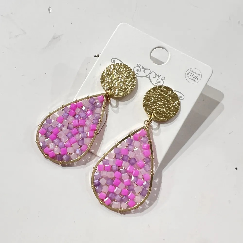 Goccia-Orecchini Moda - OR-428-24 (Fucsia)