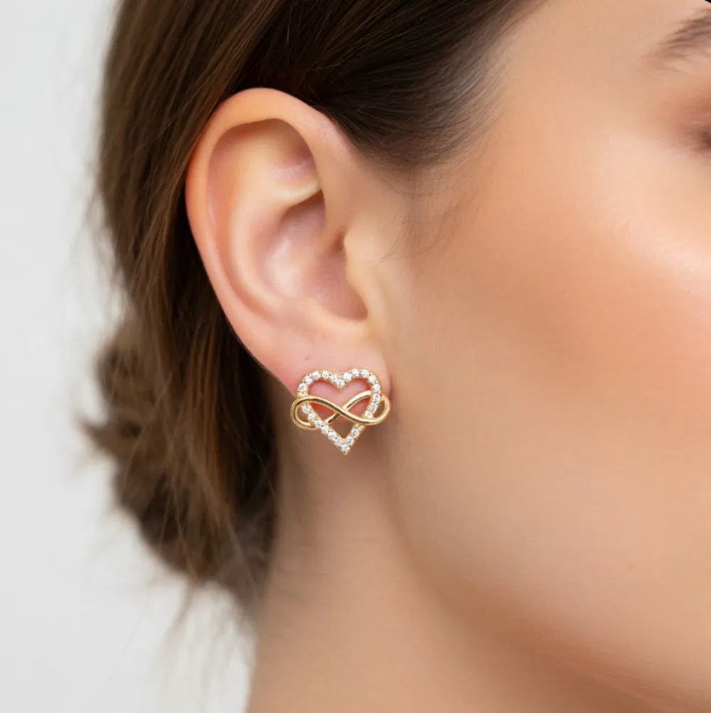 Cuore Infinito-Orecchini in Acciaio - OR-795-19821 (Argento)