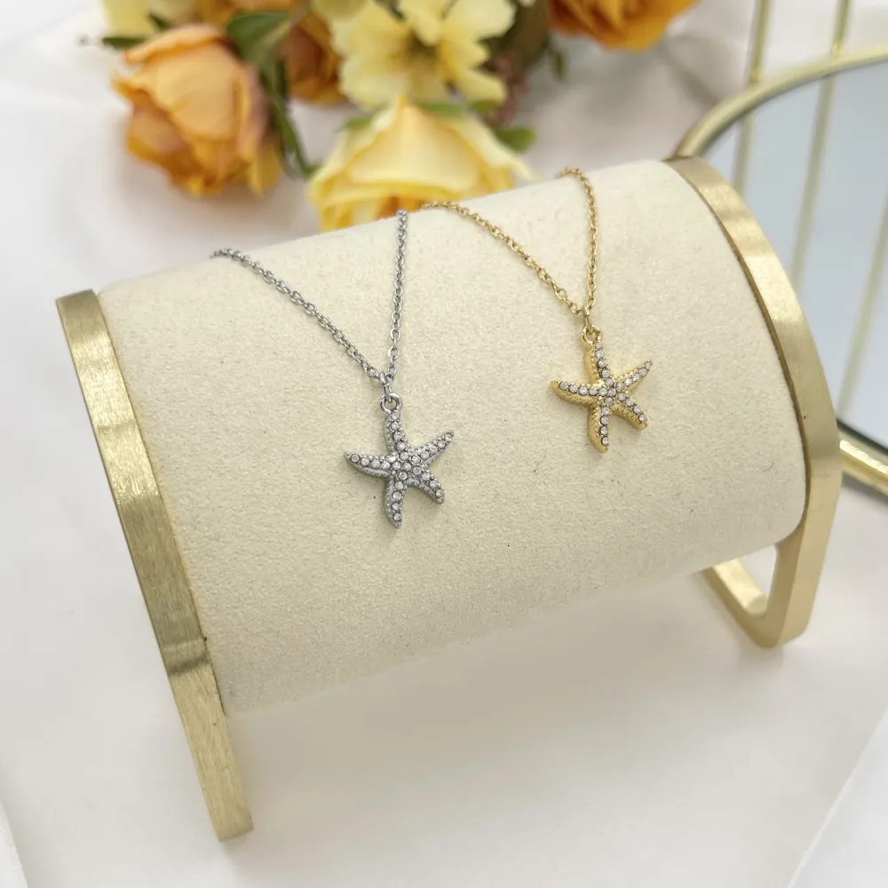 Stella Marina -Collana Corta in Acciaio - CL-103-AA5635N (Argento)