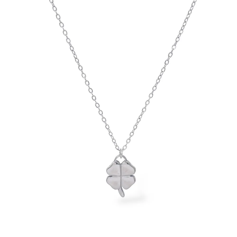 Quadrifoglio-Collana Corta in Acciaio - CL-413-3729 (Argento)
