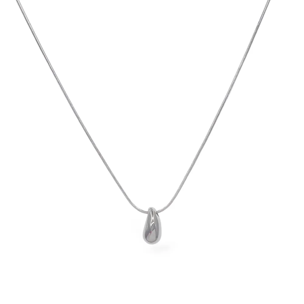Goccia -Collana Corta in Acciaio - CL-413-3730 (Argento)