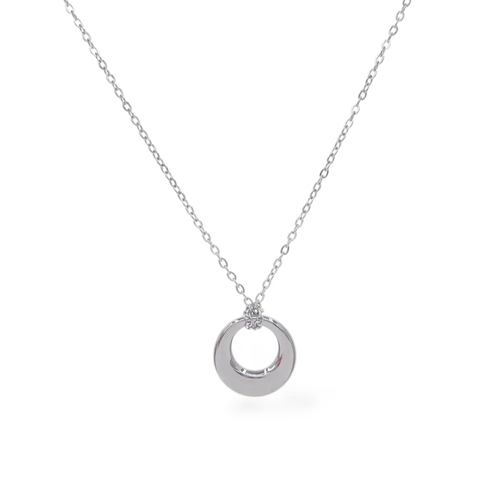 Cerchio-Collana Corta in Acciaio - CL-413-3734 (Argento)