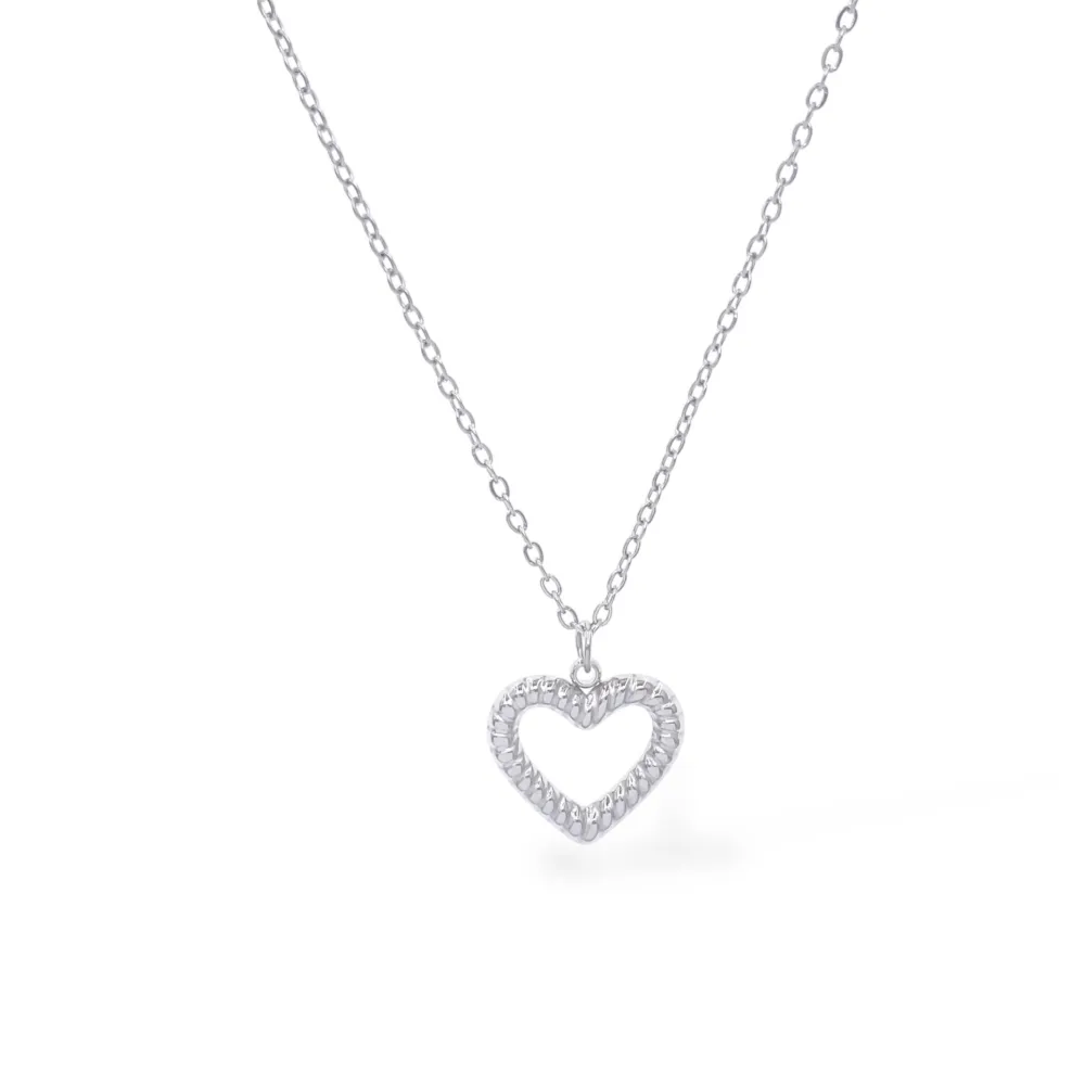 Cuore Vuoto-Collana Corta in Acciaio - CL-413-3735